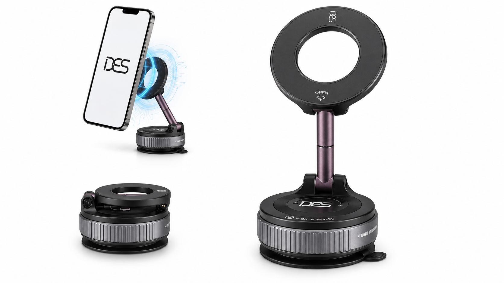 DES MagPro 360° Vacuum Phone Mount